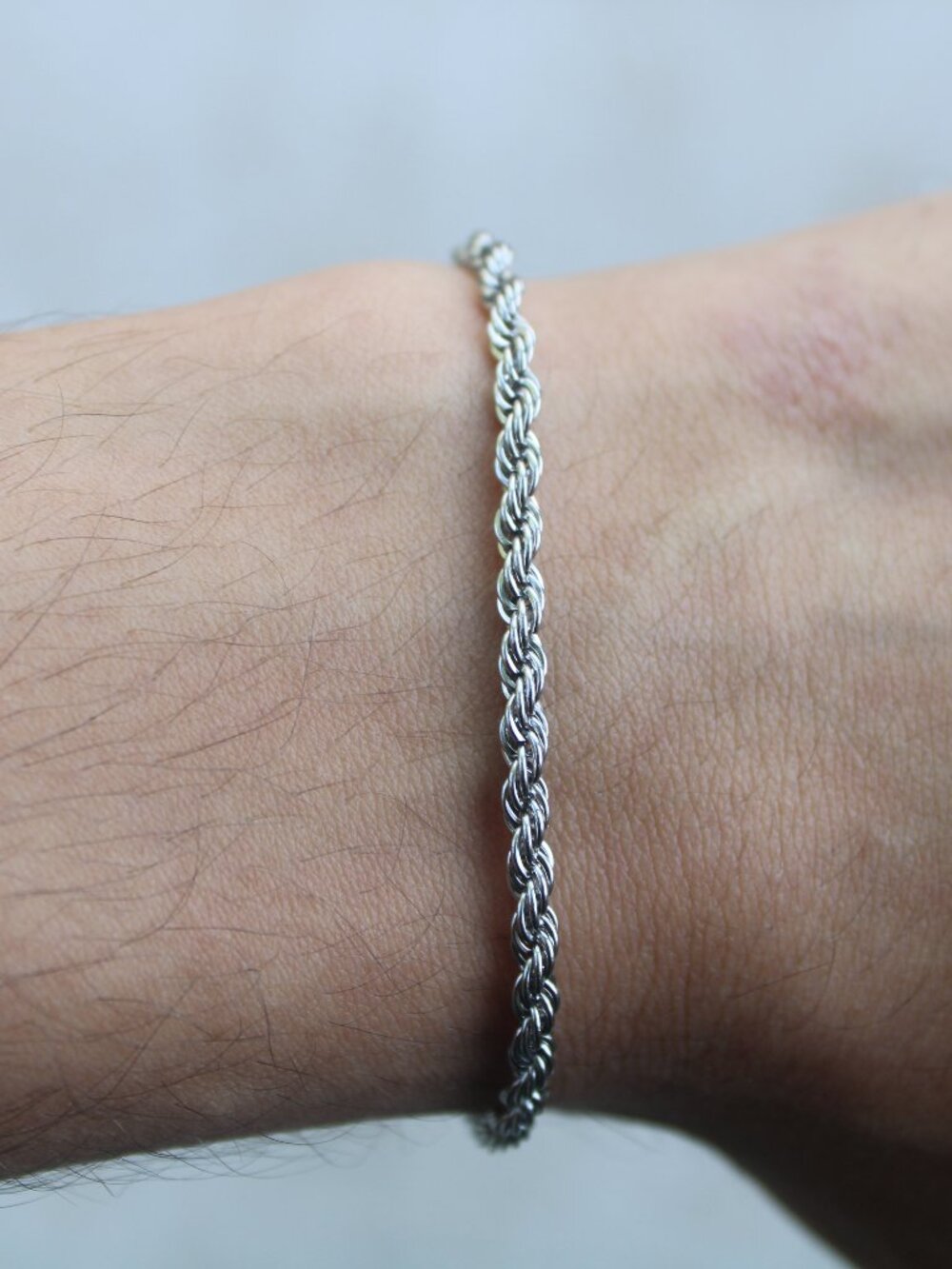 3mm Rope Bracelet Stainless Steel 8 Inch